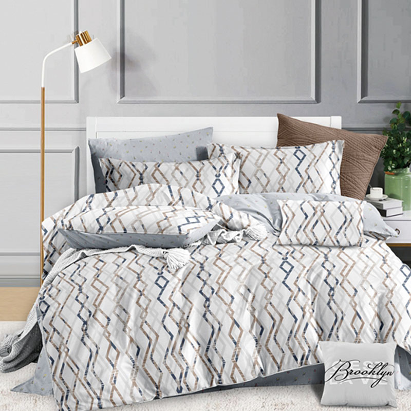 Creamy Zigzag Single Bed Sheet Set